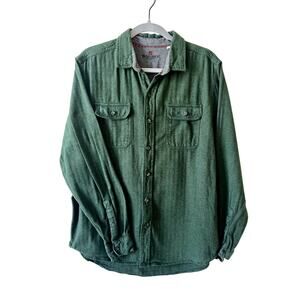 Woolrich Dark Green Button Up Size Large Mens